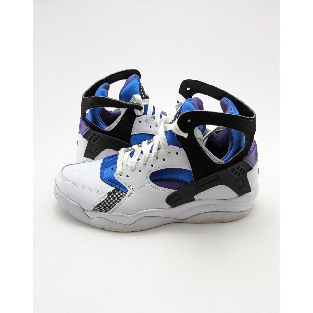 Mens Nike Air‎ Flight Huarache White Varsity Purple Shoes FD0183-101 Size 8.5
